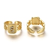 Brass Micro Pave Clear Cubic Zirconia Cuff Rings RJEW-H541-01S-G-1