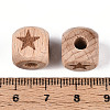 Engraved Beech Wood Beads WOOD-N015-08A-3
