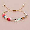 Bohemian Style Shell Letter Bead Braided Bead Bracelets for Women WG07C1E-01-1
