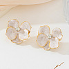 Flower Alloy Stud Earrings. with Rhinestone and Enamel FS-WGB7941-03-1