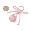 3Pcs Polyester and 304 Stainless Steel Braid Ball Keychains KEYC-JKC01117-5