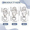 6Pcs 3 Styles 925 Sterling Silver Lobster Claw Clasps STER-ME0001-16-2