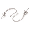 925 Sterling Silver Micro Pave Clear Cubic Zirconia Earring Hooks STER-U005-14P-2