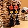 Halloween Alloy & Acrylic & Resin & Glass & Cotton Cord Tassel Dangle Earrings FS-WGA02EE-18-1