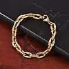 304 Stainless Steel Cable Chain Bracelets for Women Men BJEW-F488-33G-3