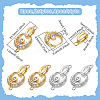 8Pcs 2 Colors Brass Micro Pave Clear Cubic Zirconia Fold Over Clasps KK-ME0003-49-2