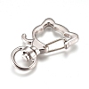 Alloy Swivel Lobster Clasps X-KEYC-WH0016-37P-2