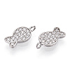 Rhodium Plated 925 Sterling Silver Micro Pave Cubic Zirconia Charms STER-T004-68P-3