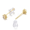 Brass Micro Pave Clear Cubic Zirconia Stud Earring Findings ZIRC-L098-043G-3