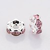 Brass Rhinestone Spacer Beads RB-A014-L7mm-27S-2