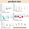 5 Styles Iron Resin Dangle Earring Sets EJEW-UN0002-80-3