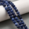 Round Natural Sodalite Beads Strands G-F222-39-8mm-1