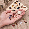 Craftdady 14 Pairs 7 Colors Resin & Walnut Wood Stud Earring Findings MAK-CD0001-03-12