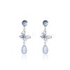 Alloy & Glass Teardrop Stud Earrings WGA7598-01-5