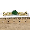 Natural Dyed & Heated Green Onyx Agate with Brass Fold Over Clasps G-G141-02G-16-3