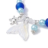 5Pcs 5 Color Glass & ABS Plastic Imitation Pearl Beaded Stretch Bracelets Set BJEW-JB09747-S-4