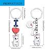 WEWAYSMILE 2 pcs Dog Keychain Car Keychain Pet Pendant Key-Ring Lovely Dog Key-ring Portable Metal Keychain Gift for Pet Lover Birthday Puppy Theme Party Supplies (Bull Terrier) JX791A-2