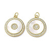 Brass Micro Pave Cubic Zirconia Pendants KK-G485-17E-G-1