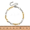 304 Stainless Steel Figaro Chains Bracelets BJEW-K284-03D-GP-3