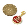 Beer Cap Alloy Enamel Pendants Decorations HJEW-JM01251-4