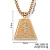 Brass Full Clear Cubic Zirconia Dollar Sign Trapezoid Pendant Box Chain Necklaces IF1636-2-2