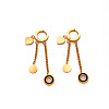 304 Stainless Steel Enamel Hoop Dangle Earrings WG4B254-01-3