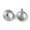 Texture Half Round 304 Stainless Steel Stud Earrings for Women EJEW-L283-048P-2