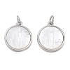 Rack Plating Brass & Natural White Shell Pendants SH-CBA6629-32P-1