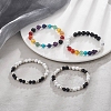 4Pcs 4 Style Natural & Synthetic Mixed Gemstone Strech Bracelets Set BJEW-JB09347-9