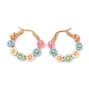 PVD Vacuum Plating 304 Stainless Steel Flower Hoop Earrings EJEW-U017-01G-03-1