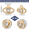 20Pcs Brass Micro Pave Cubic Zirconia Charms KK-BBC0019-07-2