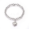 Tarnish Resistant 304 Stainless Steel Charm Bracelets BJEW-O169-01-2