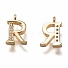 Brass Micro Pave Clear Cubic Zirconia Charms ZIRC-B002-39G-R-2