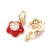 Brass Micro Pave Clear Cubic Zirconia with Enamel Charms CU-K002-53G-M-3