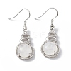 Natural Quartz Crystal Gourd Dangle Earrings with Crystal Rhinestone EJEW-A092-04P-22-1