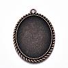 Tibetan Style Alloy Pendant Cabochon Settings TIBEP-N003-17R-1