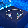 Mermaid Tail Alloy Enamel Cuff Bangle JB744A-2