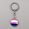Glass Keychain KEYC-WH0024-18P-04-1