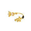 304 Stainless Steel & Nstural Gemstone & Cubic Zirconia Cuff Rings for Women STAS-OY012-53G-4