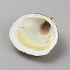 Electroplated Shell Pendants SHEL-WH20001-02G-03-2
