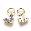 Brass Micro Pave Cubic Zirconia Charms ZIRC-F111-08G-08-2