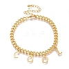 Letter COOL Brass Charm Bracelets for Women BJEW-L696-110G-1