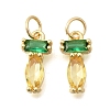 Brass Micro Pave Cubic Zirconia Pendants KK-C255-15B-02-1