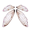 Transparent Resin Light Rose Rhinestone Pendants Set RESI-TAC0002-47A-9