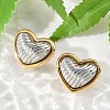 304 Stainless Steel Two Tone Heart Stud Earrings EJEW-M073-09PG-01-5