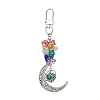 Hollow Moon Alloy & Gemstone Pouch Pendant Decooration HJEW-JM01968-4