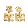 knit Textured Square Ion Plating(IP) 304 Stainless Steel Stud Earrings for Women EJEW-L287-029G-2