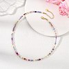 Dyed & Heated Faceted Round Natural Agate and Cultured Freshwater Pearl Beaded Necklaces for Women NJEW-JN06240-02-1