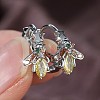 Brass Micro Pave Cubic Zirconia Huggie Hoop Earrings WG4D997-01-1