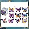 50Pcs PVC Waterproof Butterfly Decorative Sticker Rolls PW-WG49537-03-1